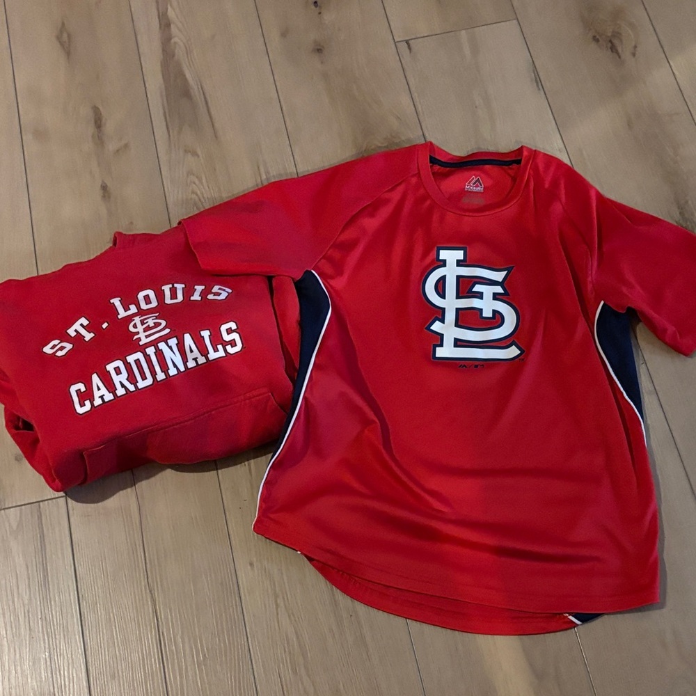 St. Louis Cardinals Kids Red Sweatshirt and Tee Set